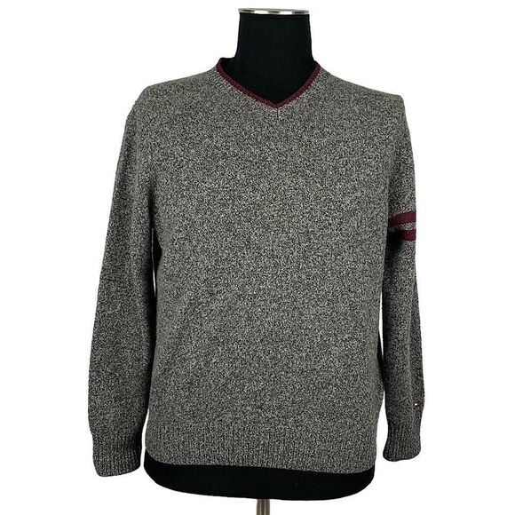 Tommy Hilfiger Lambswool V-Neck Knit Sweater - Mens M - Picture 1 of 9